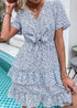 Hippie Blue Floral Printed Mini Dress